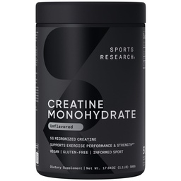 Ricerca sportiva Creatina Monoidrato - Guadagna muscolare magra, migliorare le prestazioni e la resistenza e il supporto Workout Recovery* - 5 g Creatina micronizzata - 17.64 oz
