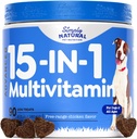 15-in-1 Cane Multivitamina, Vitamine del cane e Supplementi per tutte le età e le razze per sostenere il sistema immunitario, Cappotto sano e pelle, 90 Chews of Chicken Flavor Dog Supplements & Vitamins