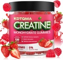Creatina Monoidrato Gummies per Uomini & Donne 120 CT - 5600mg di Creatina Monoidrato per Serve, Creatina Masticabile Monoidrato per Supporto Muscolare & Energy Boost, Sugar Free, Vegan (Strawberry Flavor)