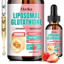 Integratore di Glutathione Liposomico 2000mg, Gocce di Glutathione Liquide con Vitamina C, Antiossidanti Master per Sistema Immune, Difesa Invecchiante, Salute Della Pelle, Assorbimento di Detox-Superior, Fragola 2 Fl Oz