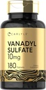 Carlyle Vanadyl Sulfate 10mg | 180 Capsule Tablet | con Cromo Picolinato | Vegetariano, Non OGM, Gluten