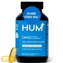 HUM OMG! Omega The Great Triple Omega 3 Fish Oil Supplement per le donne e gli uomini con vitamina E, DHA & EPA, Skin Care & Skin Tone Support per la salute del cuore e del cervello, senza glutine, non OGM, 60 Softgels