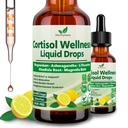 Supplemento Cortisol Liquid Drops, 17-in-1 Cortisol Detox w. Magnesio Glycinate 400mg Ashwagandha, L-teanina, Phosphatidylserine, Ormone bilanciato per le donne, Mood Focus, Supporto del sonno