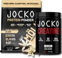 Jocko Fuel Bundle - Vanilla Mölk Protein Powder + Creatina Monoidrato Polvere per uomini e donne - Bundle per prestazioni estetiche, recupero e crescita muscolare