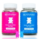 BEARVANA Top & Peach Support Combo Pack Gummies per le donne | 9 Estratto di erbe Compreso Fenugreek, Maca & Fennel | Vitamine essenziali | Sapore di bacche | 2-Pack (120 Gummies)