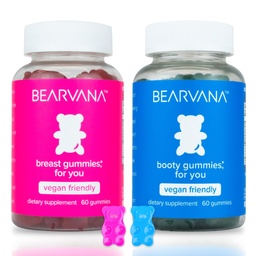 BEARVANA Top & Peach Support Combo Pack Gummies per le donne | 9 Estratto di erbe Compreso Fenugreek, Maca & Fennel | Vitamine essenziali | Sapore di bacche | 2-Pack (120 Gummies)