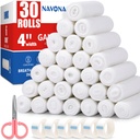 Navona Gauze Rolls 30 Pack, 4 in x 4,1 Yards, Gauze laminati individualmente, Mummy Wrap, rotolo di avvolgimenti di Gauzes Premium per i tessuti