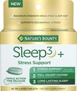 Supporto per lo stress della natura Plus Melatonin, Sleep3 Massima Forza 100% Droga Dormire gratuito, Integratore alimentare con Ashwagandha, Tecnologia di rilascio del tempo, 10mg, 56 compresse tri-layered