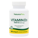 Natures Plus Vitamina D3 (Cholecalciferol) - 1000 iu, 180 Softgels - Supporto nutrizionale per il supporto sano di Bones & Immune System - Modulo attivo biodisponibile - senza glutine - 180 Serve