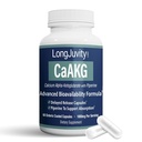 LongJuvity Calcium Alpha-Ketoglutarate Time Release AKG Supplemento (1,000mg Per Serving) - Gut Heath, Bone Health, Anti Aging & Longevity - Indipendente Laboratorio Testato (60 capsule rivestite Enteric)