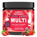 Llama Naturals Bambini Multivitaminici Gummies, Vegan, Organico con vitamina D, C & K, Toddler Ver Fruit Gummy Vitamine, Chewable Supplement, Whole Food Multivitamin, No Aggiunto Zucchero Canna, Fragola, 90 Ct