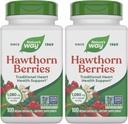 Via della natura erbe bacche di biancospino, supporto tradizionale della salute del cuore*, 100 capsule vegane (pacchetto di maggio vary) (pacchetto di 2)