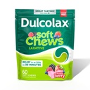Dulcolax Saline Lassativo Soft Chews, Rilievo di costipazione Gentle, Aroma di bacche miste, Idrossido di magnesio 1200 mg, 60 Conte