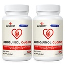 Ubiquinol CoQ10-600mg-Softgel, Active Coq10 Ubiquinol Supplemento con vitamina E & Omega 3, 6, 9, alto assorbimento-Coenzyme-Q10, potente antiossidante per la produzione di energia, testato, 120 conte