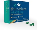 Thirodium - Integratore di supporto tiroideo - 100mcg Iodine (Sodium Iodate) - 30 capsule soft-gel per assorbimento aumentato - senza glutine, senza lattosio, senza zucchero, non OGM