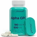 Alfa GPC Choline Supplemento 600mg – 180 capsule vegetariane, alta purezza Nootropic per l'energia quotidiana, fornitura di 3 mesi, acetilcolina Fonte per la chiarezza cognitiva e mentale, GMP Certificato, Made in USA