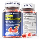 2 Confezione Zucchero Melatonina Gummies 10mg 20mg Magnesio Glycinate Melatonina per Adulti, Ashwagandha, L-teanina, B6, B12, Balm di limone e camomilla per rilassamento profondo, Antiossidante, Vegan, 120 giorni