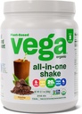 Vega Organic All-in-One Vegan Protein Powder Mocha (9 Serve) Superfood Ingredienti, Vitamine per Supporto Immunità, Keto Friendly, Pea Protein per Donne & Uomini, 12.7oz (Packaging May Vary)