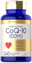 Carlyle CoQ10 100mg | 240 Softgels | Mega Q-Sorb Coenzyme Q-10 | con estratto di pepe nero | Non OGM, Integratore senza glutine