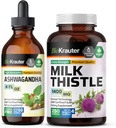 BIO KRAUTER Ashwagandha Tincture 4 Fl. Oz. & Milk Thistle 250 capsule