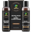 XIKEZAN Beard Wash & Beard Condizionatore Natural Softener Set w/Argan & Jojoba Oli Smooths & Rafforza il Natale Stocking Stuffer Padre Regali di giorno per gli uomini Lui Papà Fidanzato