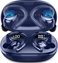 Wireless Earbuds Sport, 2025 Bluetooth 5.4 Cuffie con Earhooks, 50H Stereo Deep Bass Over Ear Buds con 4 ENC Noise Canceling Mics, IP7 Earphones impermeabili per Running Workout Gym -Blue