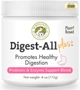 Probiotici Wholistic Pet Organics per cani con enzimi digestivi & fibra prebiotica - 4 Oz - Probiotici quotidiani per cani e gatti per la salute digestiva, Anti Diarrea & Gut Support - Integratore naturale della polvere