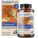 Motherlove Shatavari (120 tappi liquidi) Integratore di lattazione per sostenere l'alimentazione del latte materno durante le mestruazioni — Non OGM, Erbe organiche, Vegan, Kosher