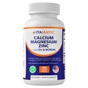 Vitamatico calcio magnesio zinco D3 Boron | 365 compresse rivestite Supplemento | Calcio 1200 mg, Magnesio 420mg, Zinc 25mg, Vitamina D3 1000 IU, Boron 1 mg | Non OGM | Gluten Free | Made in USA
