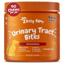 Zesty Paws Supplemento di mirtilli per cani - Controllo della vescica per cani - Supporto del tratto urinario - Cuciture di mirtillo con D-Mannose, Vitamina B6 & L-Arginina - Supporto immunitario & Gut - Bacon - 90 Conte