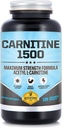 Carnitina 1500 - Acetil L-Carnitina 1500mg Massima resistenza Carnitina Supplemento - Supporta Energia, Memoria, Focus e gestione della perdita di peso - 120 capsule vegetariane