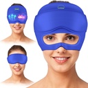 Migraine Relief Cap - 2 in 1 Soothing Headache Relief Cap con Detachable Eye Mask 20% Extra Gel - Headache Hat per Migraine - Cold Ice Head Wrap Prodotti per Stress, Tension, Hangover & Puffy Eyes
