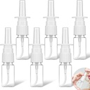 6 bottiglie di spruzzo nasale trasparenti, 10ml bottiglia di spruzzo vuoto atomizzatore ricaricabile piccolo spruzzatore con stampa Spray testa contenitore di plastica per oli essenziali, disinfettante del tessuto