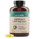 NatureWise Ultra Omega 3 Fish Oil 2200 mg - Triglyceride Form - Limone Flavor - Wild-Caught Fish Oil + EPA & DHA - Supporta la salute del cervello e del cuore - Burpless, Non-GMO - 180 Softgels[3-Month Supply]