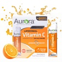 Aurora Nutrascience Liquido Liposomico Vitamina C - Integratore di supporto Immune sano per adulti, Zucchero Libero, 3000 mg per porzione, Vegan, Gluten Free, Non-OGM - 32 Packets di Serve Singola, Arancione