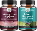Bundle di D capsule di mannosio con polvere di succo di mirtillo & Dandelion per la salute del tratto urinario e supporto del fegato Latte Thistle Supplementi con radice di leone, colina, barbabietola & estratto di carciofo