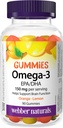 Webber Naturals Omega-3 Gummies 50 mg EPA/DHA · EPA/DHA, Arancione · Ciliegia · Limone, 90 Gummies