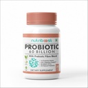 Probiotico con Probiotic Fibre Blend Veggie Capsule - 60 miliardi di CFU -10 Probiotici Strains/Easier Digestion, Nutrizione completa/Organico/Naturale per Donne & Uomini (60.0 Serve)