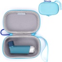 MGZNMTY Asthma Inhaler Holder caso, stoccaggio e viaggio pratico caso di inalatore per adulti e bambini (ONLY CASE) (Blue)