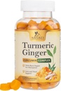 Curcuminoidi curcuma curcuma - 95% Curcuminoidi con curcuma e zenzero, pepe nero per il miglior assorbimento, naturale Vegan Joint Support, Non OGM, Gluten Free, Tasty Peach Flavor - 120 Gummies