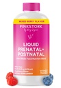 Vitamine Prenatali Liquide di Cicogna Rosa per Donne - Sapore di Berry - Miscela di Cibo Organica - Fertilità, Gravidanza, Postpartum Essentials - Sostegno di Malattia Mattina - L'allattamento - 32 Serve