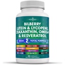 NUOVO AGE Eye Health Vitamine con Bilberry Lutein & Zeaxanthin Lycopene Resveratrol Grape Seed Astaxanthin - Eye Vitamin - 60 Conte