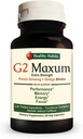 G2 Maxum Extra Strength Panax Ginseng Plus Ginkgo Biloba Blended to Support Energy and Cognitive Function 60 Veg Capsules per Bottiglia