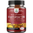 Softgels di olio di fegato di colata selvatica islandese - Pesce Omega 3, EPA, DHA, Vitamina D & A, 1000mg Per Serving - Capsule Burpless per il cuore, Joint, Brain & Supporto immunitario - 100 Count