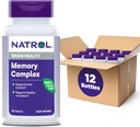 Natrol Memory Complex con Ginkgo Biloba 120mg e B Vitamine, Integratore alimentare per la salute del cervello e supporto della memoria, 60 compresse, 30 giorni di alimentazione (Pack of 12)