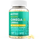Vegan Omega 3 DHA EPA ALA Supplemento con 5000IU vitamina D3 K2 (MK7), CoQ10 per le donne Uomini | Fish Oil Alternative | Plant Based Algae olio Omega 3 1000mg pillole per Bone, cervello, occhio, pelle | 120 Softgels