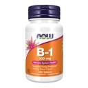 NOW Integratori alimentari, Vitamina B-1 100 mg, Produzione energetica*, Salute del sistema nervoso*, 100 compresse