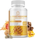 Integratori di capsule di funghi, 9 in 1 con L-Ergothioneine, Glutathione, Lions Mane, Reishi, Cordyceps, Estratto di funghi organici per il supporto immunitario e antiossidante 120 Contenitori-non OGM, Vegan