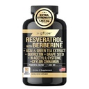 Integratore di resveratrolo con estratto di tè verde berbino, cannella di ceylon, semi di uva e quercetin1000mg Quercetin, cisteina di acetil, acai | 100% naturale, massima resistenza | Made in USA