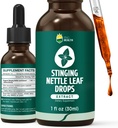Tintura di ortica, Liquido di estratto di foglie di ortica organica, Assorbimento di 98%, Vegan, Non OGM, Senza glutine, Alcol Free- 1 Fl Oz